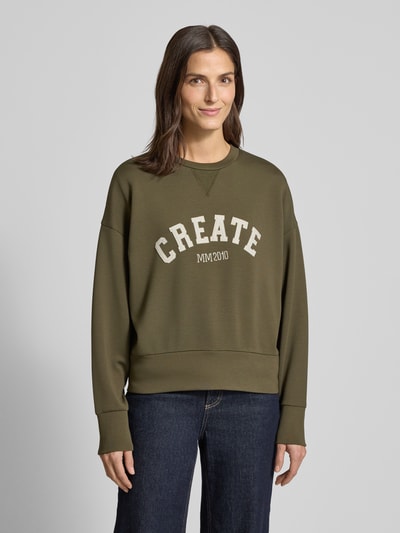 MOS MOSH Sweatshirt aus Viskose-Mix mit Rundhalsausschnitt Modell 'CELLI' Oliv 4