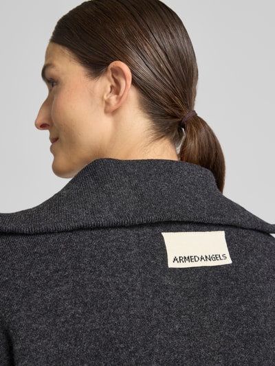 ARMEDANGELS Oversized Bomberjacke aus Baumwoll-Mix Modell 'COTTON-WOOL KNIT' Anthrazit 3