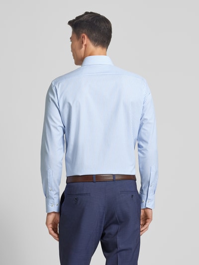OLYMP Modern fit zakelijk overhemd in design met korte mouwen, model 'Global' Bleu - 5