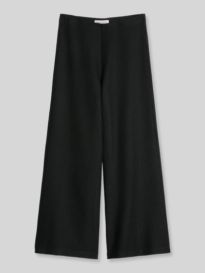 Marc O'Polo Wide Leg Hose in Strickoptik aus Baumwoll-Mix Black 2