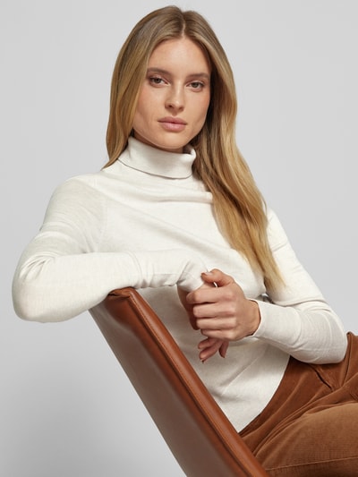 Christian Berg Woman Strickpullover mit gerippten Abschlüssen Ecru Melange 3