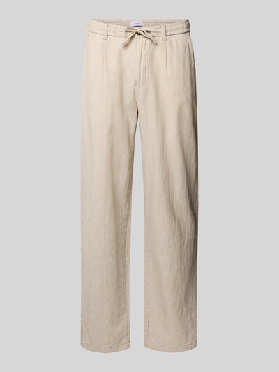 Lindbergh Stoffhose mit Leinen-Anteil und seitlichen Eingrifftaschen Sand 2