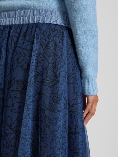 More & More Maxirock mit floralem Allover-Print Marine 3