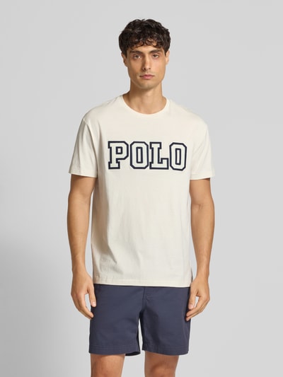 Polo Ralph Lauren Classic fit T-shirt met labelstitching Offwhite - 4