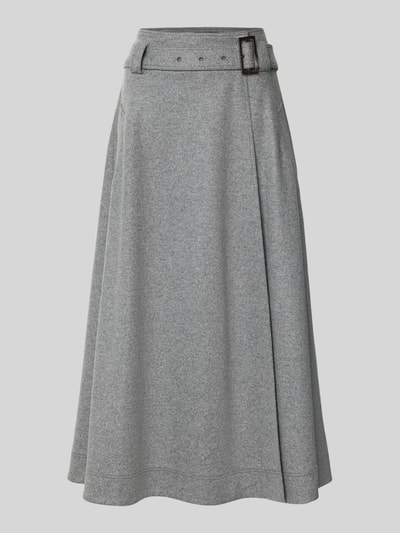 Windsor Midirock aus Schurwolle mit Gürtel Dunkelgrau 2