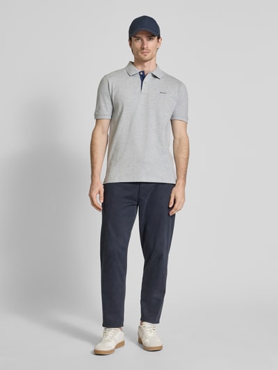 Gant Regular Fit Poloshirt mit Label-Stitching Mittelgrau Melange 1