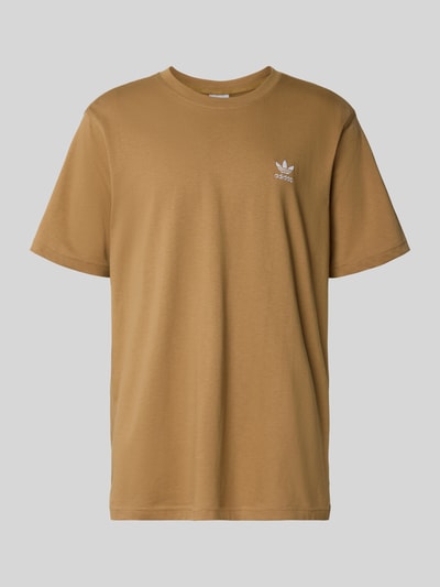 adidas Originals T-Shirt mit Label-Stitching und Rundhalsausschnitt Mittelbraun 2