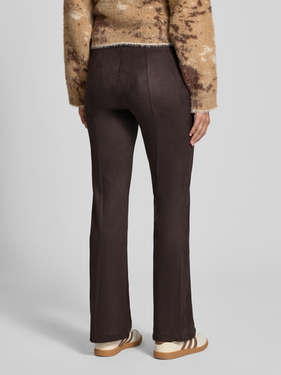 ONLY Regular fit bell bottom met vaste persplooien model 'ABENA' Chocoladebruin - 5