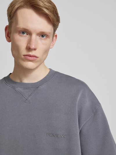 REVIEW T-Shirt mit Label-Print Dunkelgrau 3