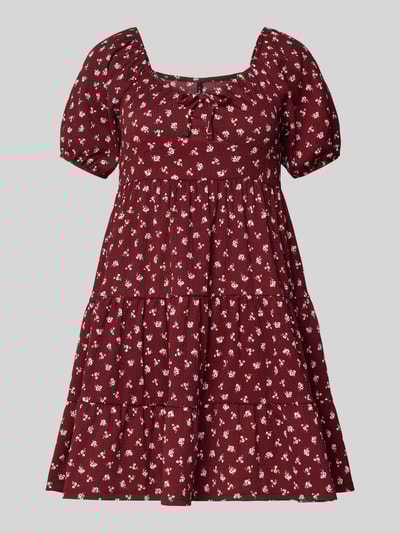 Only Vrijetijdsjurk in A-lijn met korte mouwen, model 'HILLARY' Bordeaux - 2