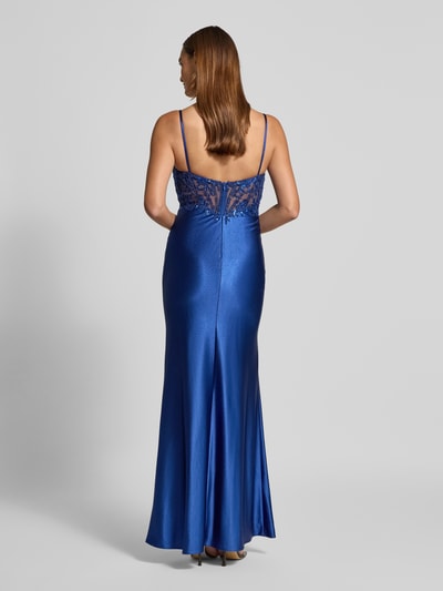 Jake*s Cocktail Slim fit avondjurk met gebloemd kant Koningsblauw - 5