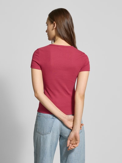 Tommy Jeans T-shirt met labelstitching Bordeaux - 5