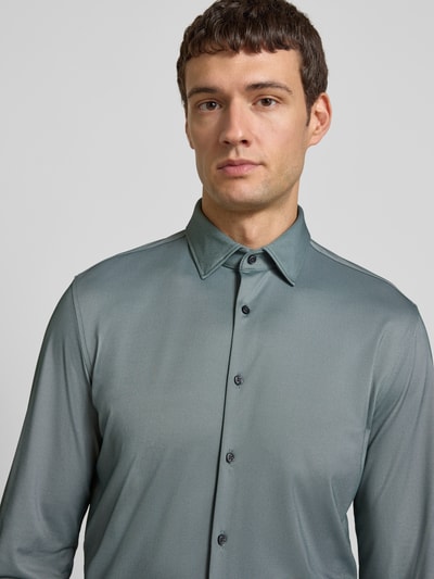 Jake*s Slim Fit Business-Hemd mit Kentkragen Dunkelgruen 3