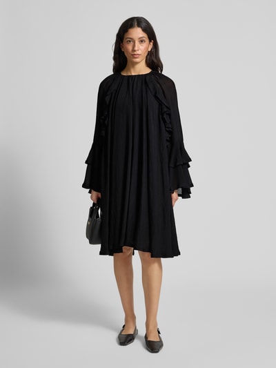 Copenhagen Muse Sukienka o długości do kolan z mieszanki wiskozy model ‘NORMA’ Czarny 1