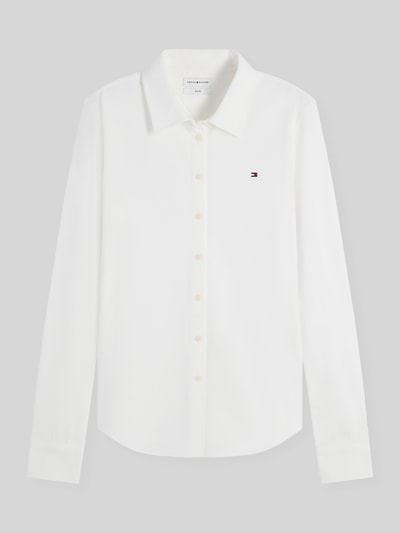 Tommy Hilfiger Slim Fit Hemdbluse aus Baumwoll-Mix Ecru 2