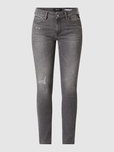 Replay Skinny Fit High Waist Jeans mit Stretch-Anteil Modell 'Luzien' Dunkelgrau 2