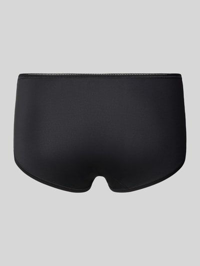 Produktfoto, Slip mit Label-Detail im 3er-Pack von Sloggi, schwarzer Material-Mix mit Stretch-Anteil, körpernahe Passform, glatte Textur.