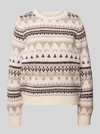 Only Regular Fit Strickpullover mit winterlichem Muster Modell 'MONTANA' Hellrosa Melange 1