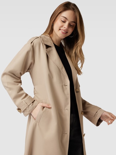 Only Trenchcoat met strikceintuur, model 'LINE' Zand - 3