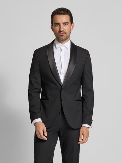 MCNEAL Slim Fit 1-Knopf-Sakko mit Reverskragen Black 4