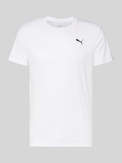 Produktfoto, TRAINING T-Shirt mit Label-Detail Modell von PUMA PERFORMANCE, weiß, Gerader-Schnitt, Rundhalsausschnitt, Kurzärmelig, Rückenlänge 73 cm bei Größe M