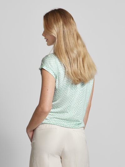 OPUS T-shirt van viscose met all-over motief, model 'Sandu' Mintgroen - 5