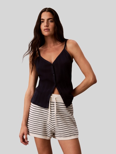 Calvin Klein Jeans Loose Fit Shorts aus Baumwoll-Mix in Strick-Optik Beige 4
