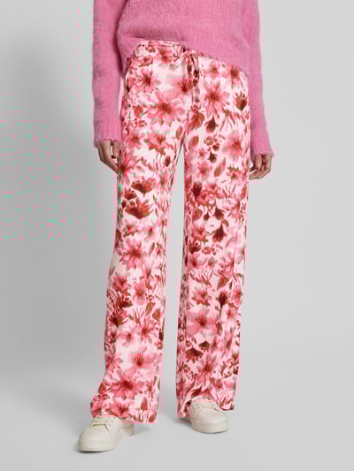 Christian Berg Woman Wide leg stoffen broek met bandplooien Oudroze - 4