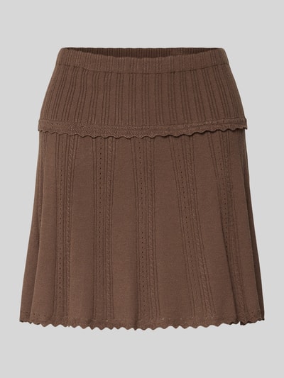 Produktfoto, brauner Damen Strickrock von JJXX, Modell 'GIANNA', Viskose-Mix, elastischer Bund, strukturierte Oberfläche, Straight Fit, Minirock