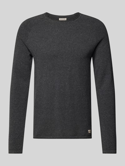 Jack & Jones Strickpullover mit Label-Patch Modell 'HILL' Anthrazit Melange 2