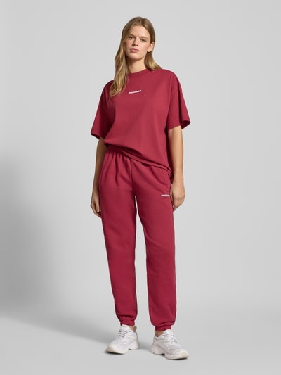Pegador Oversized T-shirt met logo, model 'BRACY' Bordeaux - 1