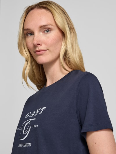 Gant T-Shirt mit Label-Print Marine 3