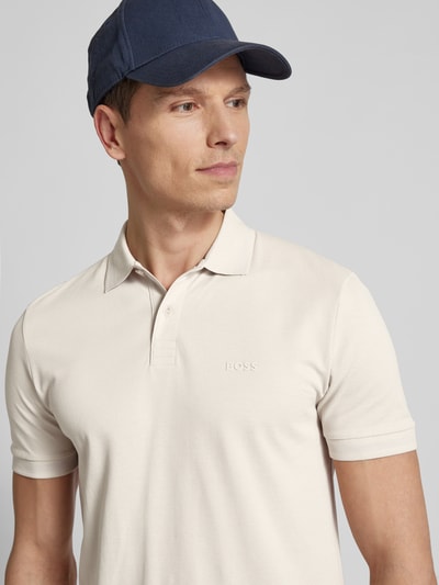 BOSS Green Poloshirt mit Label-Detail Beige 3