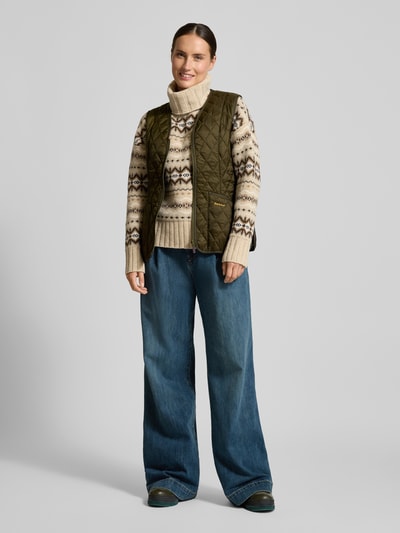 Barbour Shaped fit bodywarmer met labelstitching, model 'BETTY' Olijfgroen - 1