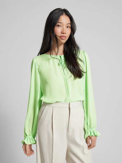 Marc Cain Blouse met druppelvormige hals Neon groen - 4