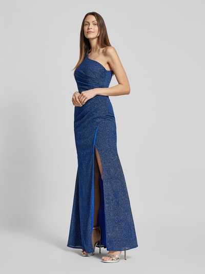 Luxuar Abendkleid mit seitlicher Raffung Dunkelblau 1