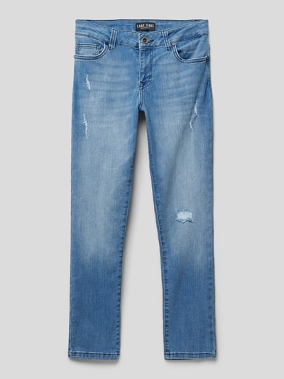 CARS JEANS Used-Look-Jeans mit Eingrifftaschen Modell 'Rocky' Hellblau 1