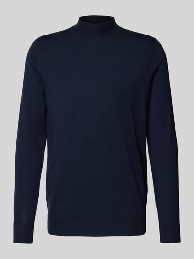 Profuomo Pullover aus Merinowolle mit Stehkragen Marine 2