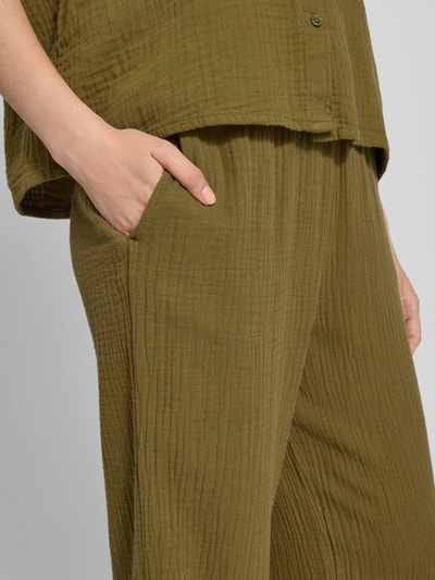 Tom Tailor Denim Straight leg broek van mousseline Olijfgroen - 3