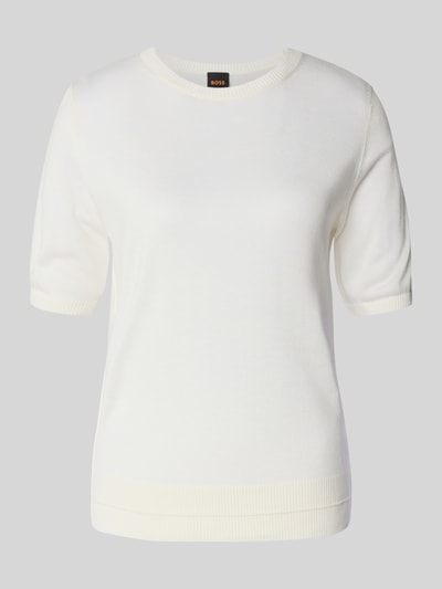 BOSS Orange Relaxed Fit Strickshirt aus Viskose-Mix mit Kaschmir Weiss 2