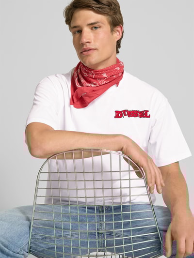 Diesel T-Shirt mit Label-Print Weiss 3