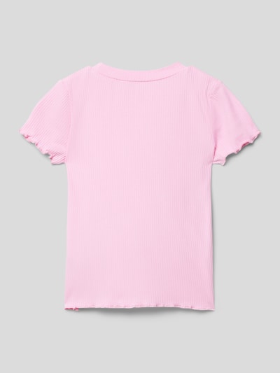 Tom Tailor T-Shirt mit Feinripp Pink 3