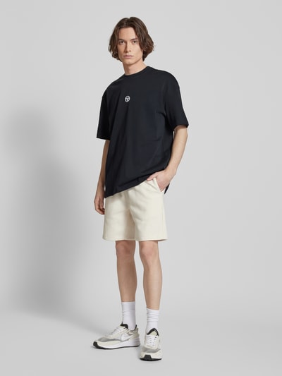 SERGIO TACCHINI T-shirt met labelstitching, model 'SIMBA' Zwart - 1