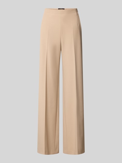 Produktfoto, Slim Fit Hose aus Viskose mit Bügelfalten von windsor., beżowy kolor, materiał gładki, krój slim fit, kanty, elastyczny pas, Szerokość w rozmiarze 36: 37 cm, Długość wewnętrzna nogawki w rozmiarze 36: 83 cm