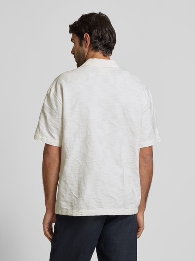 MCNEAL Tailored Fit Freizeithemd aus Baumwoll-Mix mit Leinen-Anteil Offwhite 5