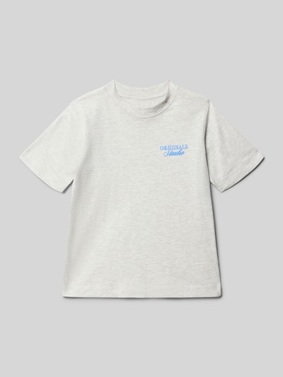 JACK & JONES Regular fit T-shirt met statementprint Model 'Bro' Lichtgrijs gemêleerd - 1