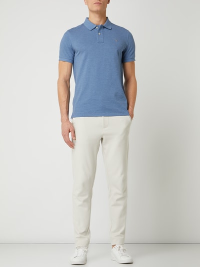 Gant Regular fit poloshirt van katoen  Jeansblauw gemêleerd - 1