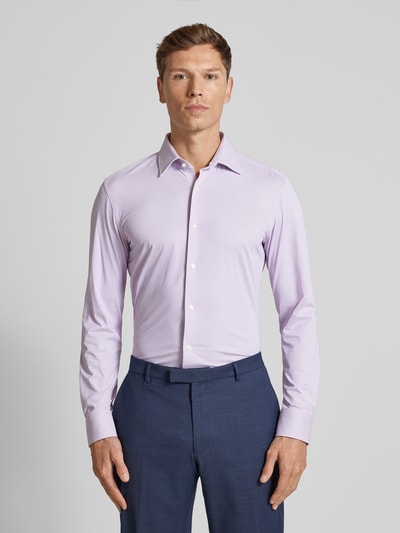 BOSS Slim Fit Business-Hemd mit Kentkragen Modell 'Hank' Purple 4