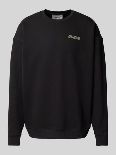 Guess Activewear Sweatshirt mit Label-Print Modell 'EMIS' Black 1