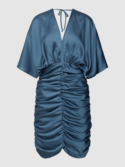 Swing Cocktailkleid mit V-Ausschnitt Rauchblau 2